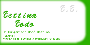 bettina bodo business card